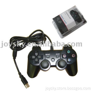 wire dual shock controller for ps3 video game accessories
